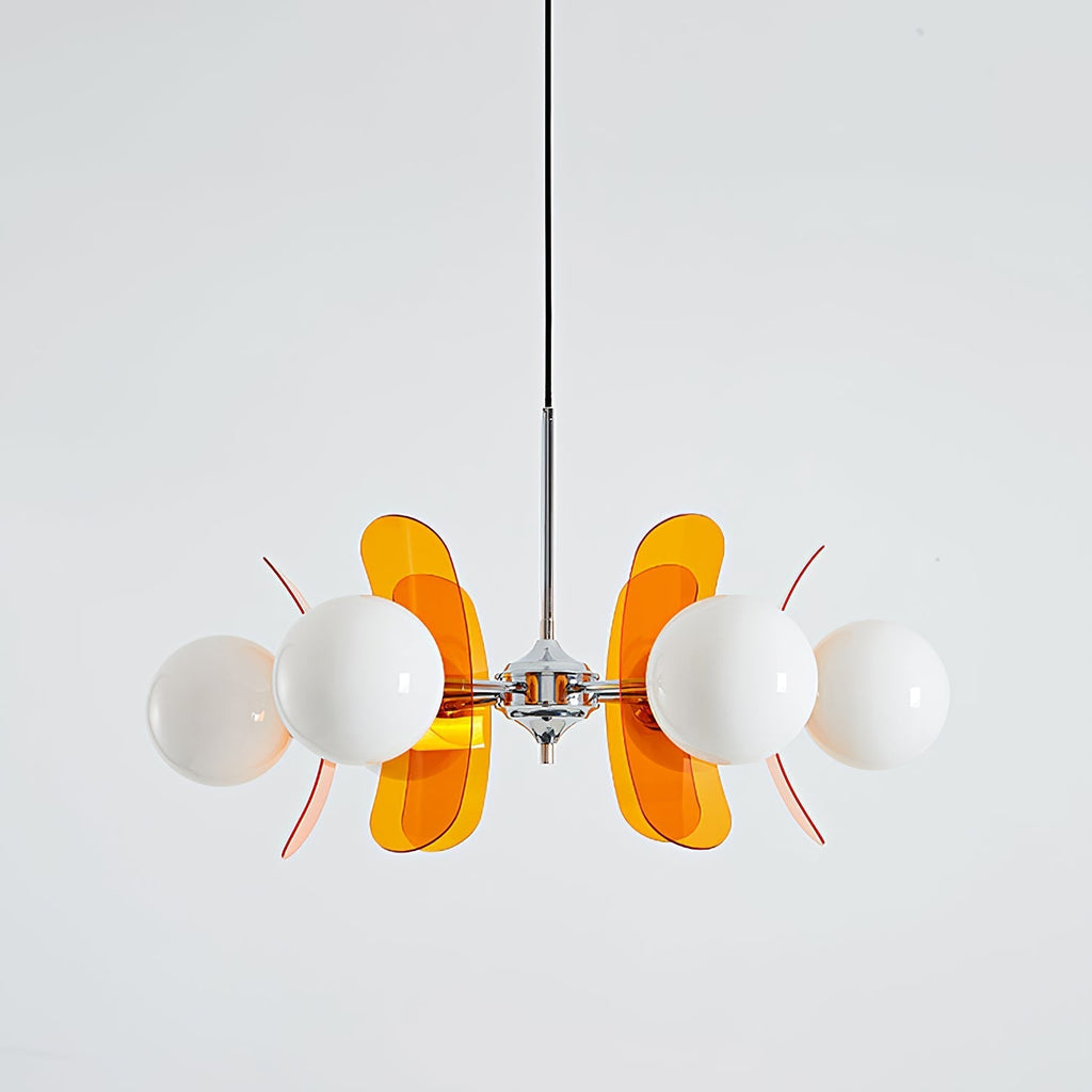 Lampadario in Vetro Arancione Prism Creativity Sputnik