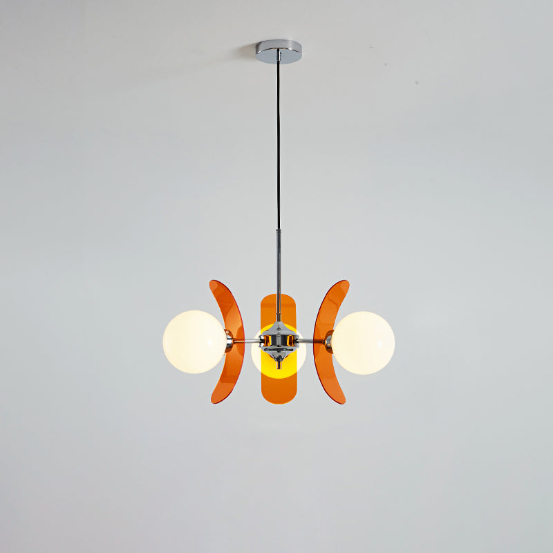 Lampadario in Vetro Arancione Prism Creativity Sputnik