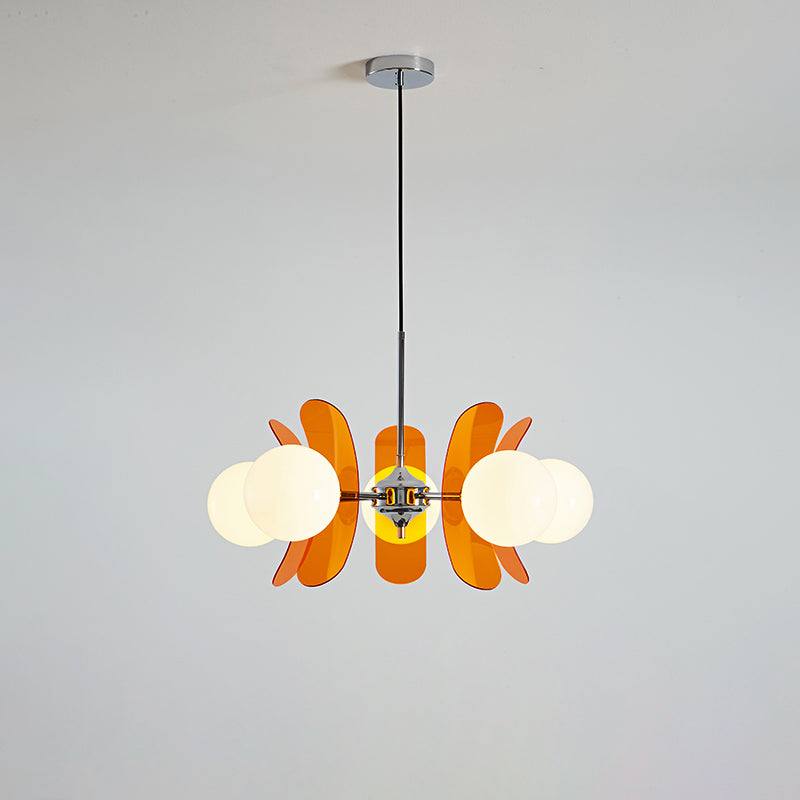 Lampadario in Vetro Arancione Prism Creativity Sputnik
