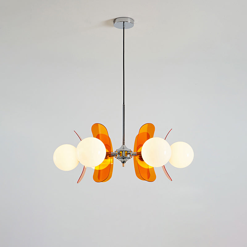 Lampadario in Vetro Arancione Prism Creativity Sputnik