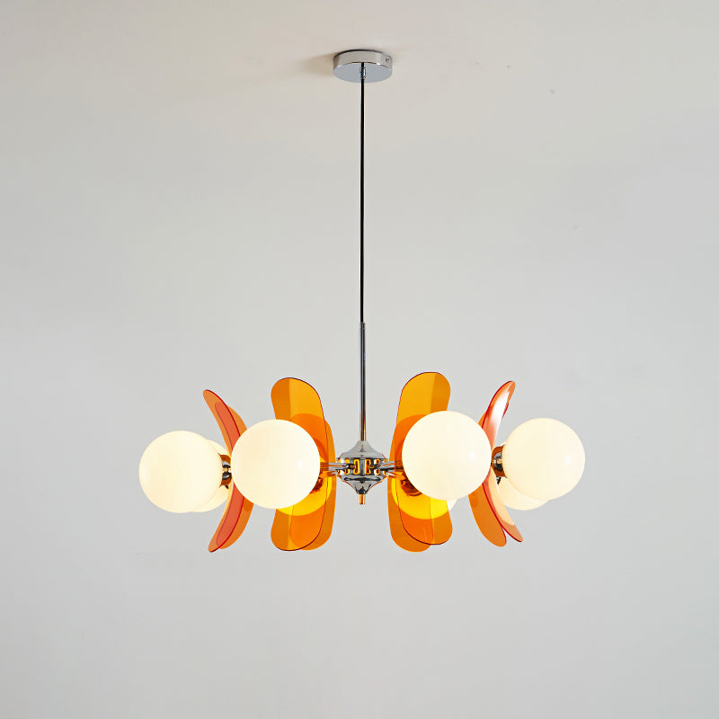Lampadario in Vetro Arancione Prism Creativity Sputnik