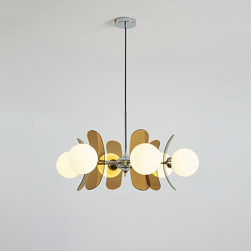 Lampadario in Vetro Arancione Prism Creativity Sputnik