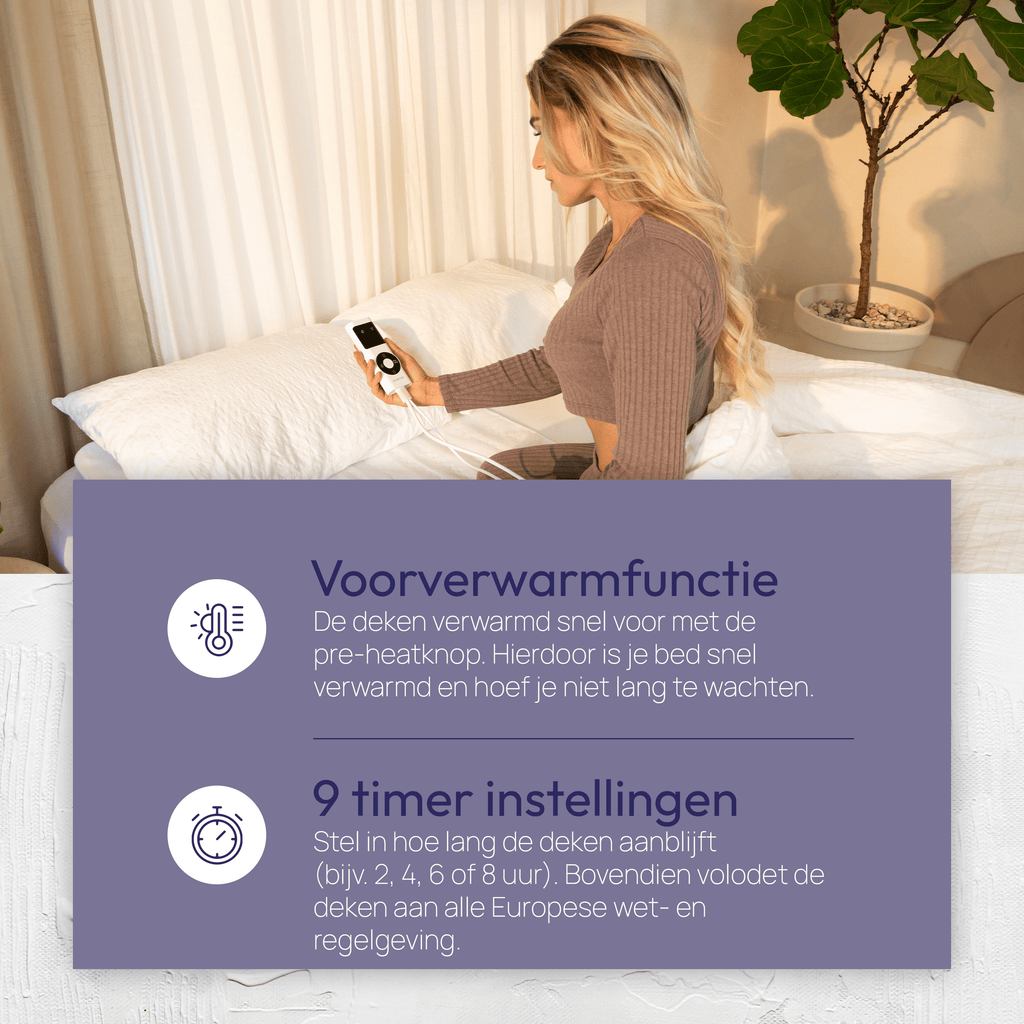Coperta elettrica con funzione di preriscaldamento – 190x80 cm