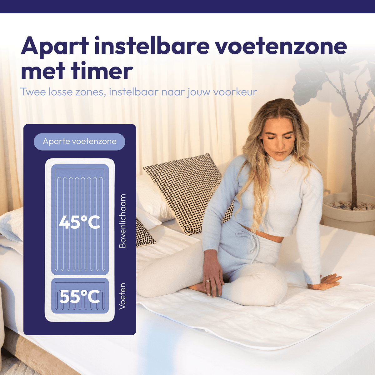 Coperte Elettriche 190 x 90 cm – Con Zona Piedi Separata