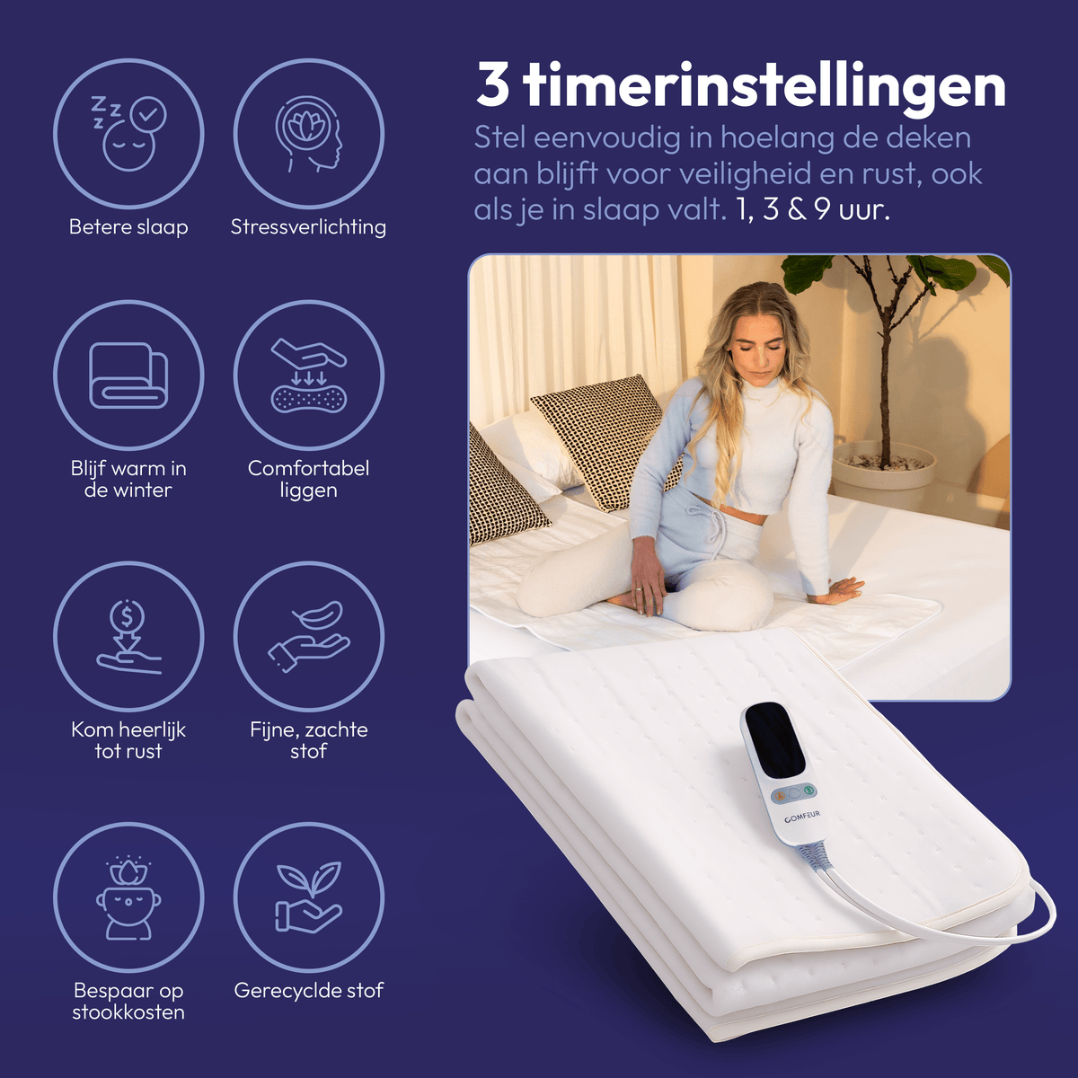 Coperte Elettriche 190 x 90 cm – Con Zona Piedi Separata