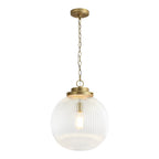 Lampada a sospensione contemporanea con orbita in vetro trasparente a ribasso 1 luce