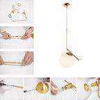 Lampada a sospensione in vetro opalino Blikuva Modern Globe