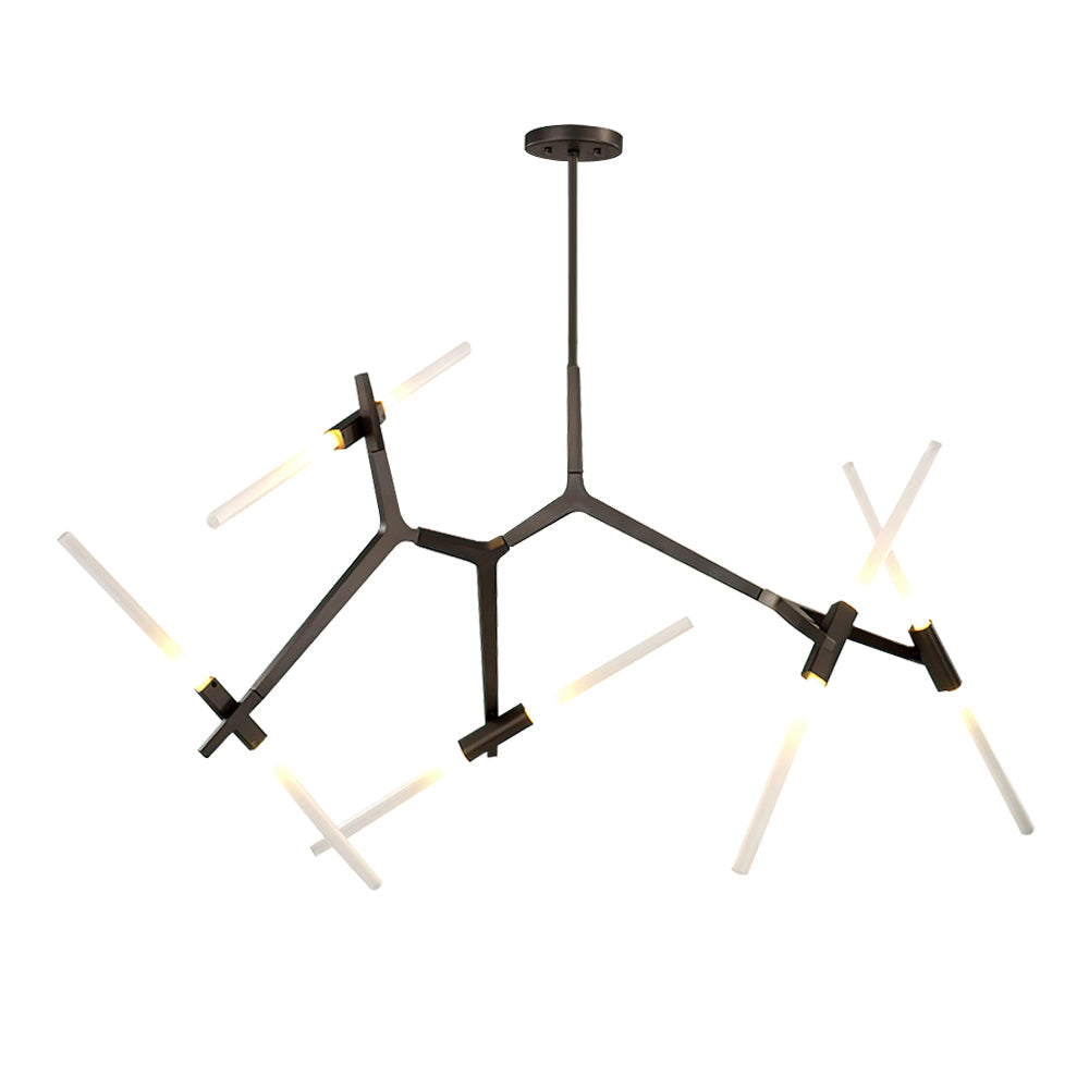 Design Asimmetrico Contemporaneo Lampadario a Rami con 10 Luci