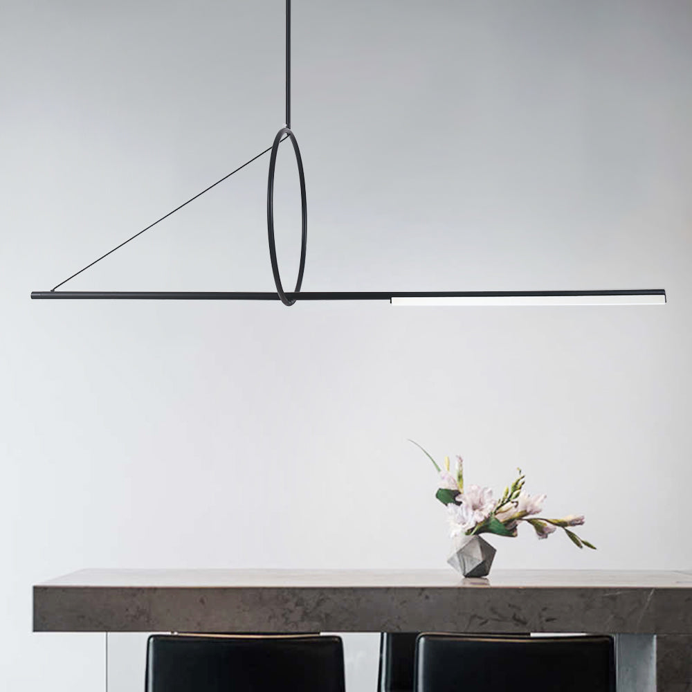 Lampade a sospensione lineari LED geometriche contemporanee