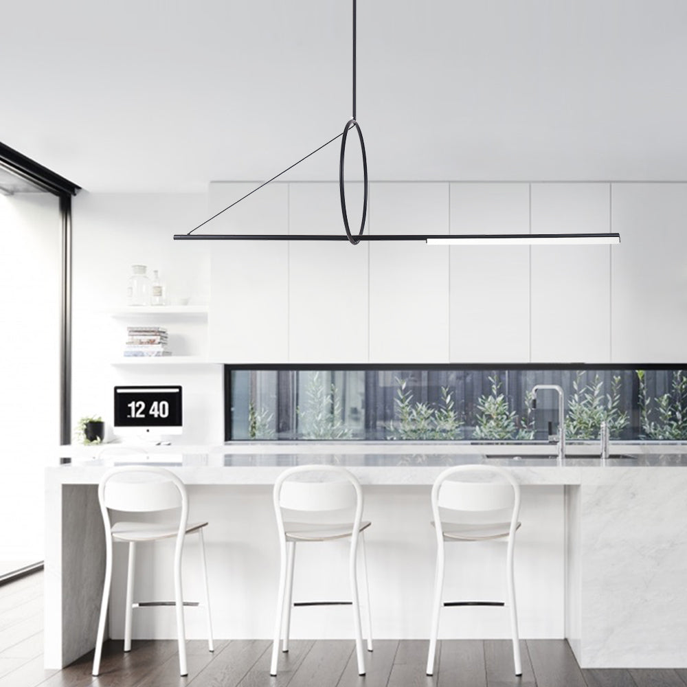 Lampade a sospensione lineari LED geometriche contemporanee