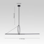 Lampade a sospensione lineari LED geometriche contemporanee