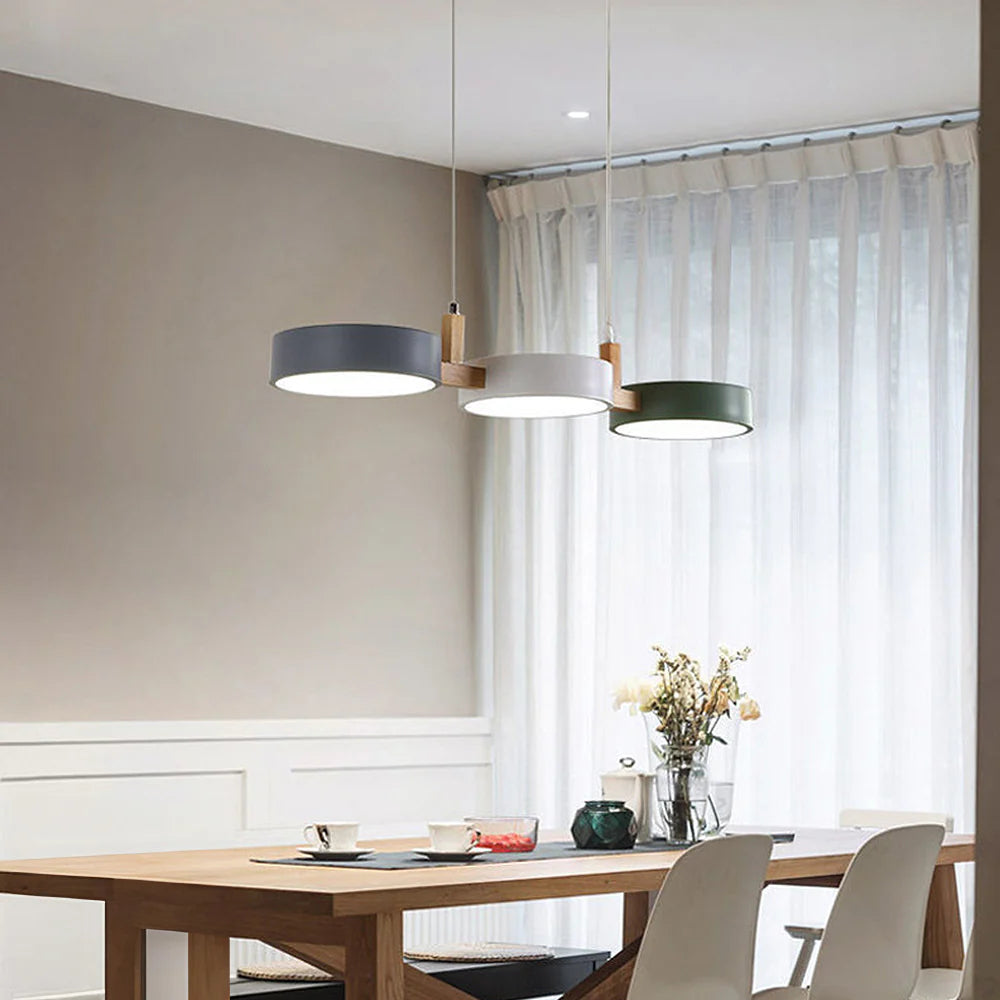 Lampada a Sospensione in Metallo Nordica Moderna a Cilindro