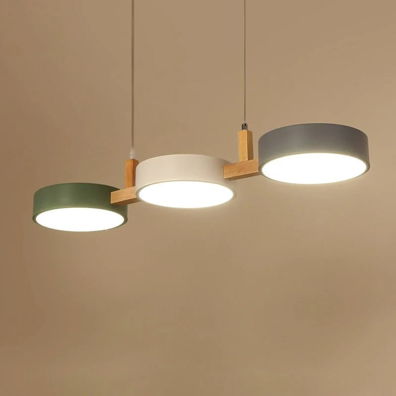 Lampada a Sospensione in Metallo Nordica Moderna a Cilindro