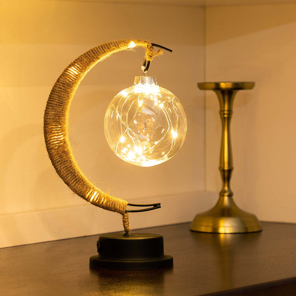 Lampada Lunare Incantata in Vetro con Luce Calda per la Tavola