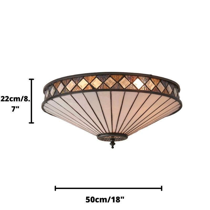 Interiors 1900 Fargo Grande Lampada da Soffitto Tiffany