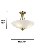 Endon Welles Lampada da Soffitto Semi Flush in Ottone Antico a 3 Bracci