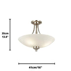 Endon Welles Lampada da Soffitto Semi Flush a 3 Bracci in Cromo Satinato