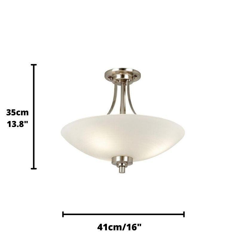 Endon Welles Lampada da Soffitto Semi Flush a 3 Bracci in Cromo Satinato