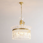 Lampadario in Cristallo di Ottone Postmoderno Crinolina di Lusso