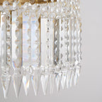 Lampadario in Cristallo di Ottone Postmoderno Crinolina di Lusso