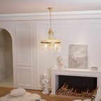 Lampadario in Cristallo di Ottone Postmoderno Crinolina di Lusso