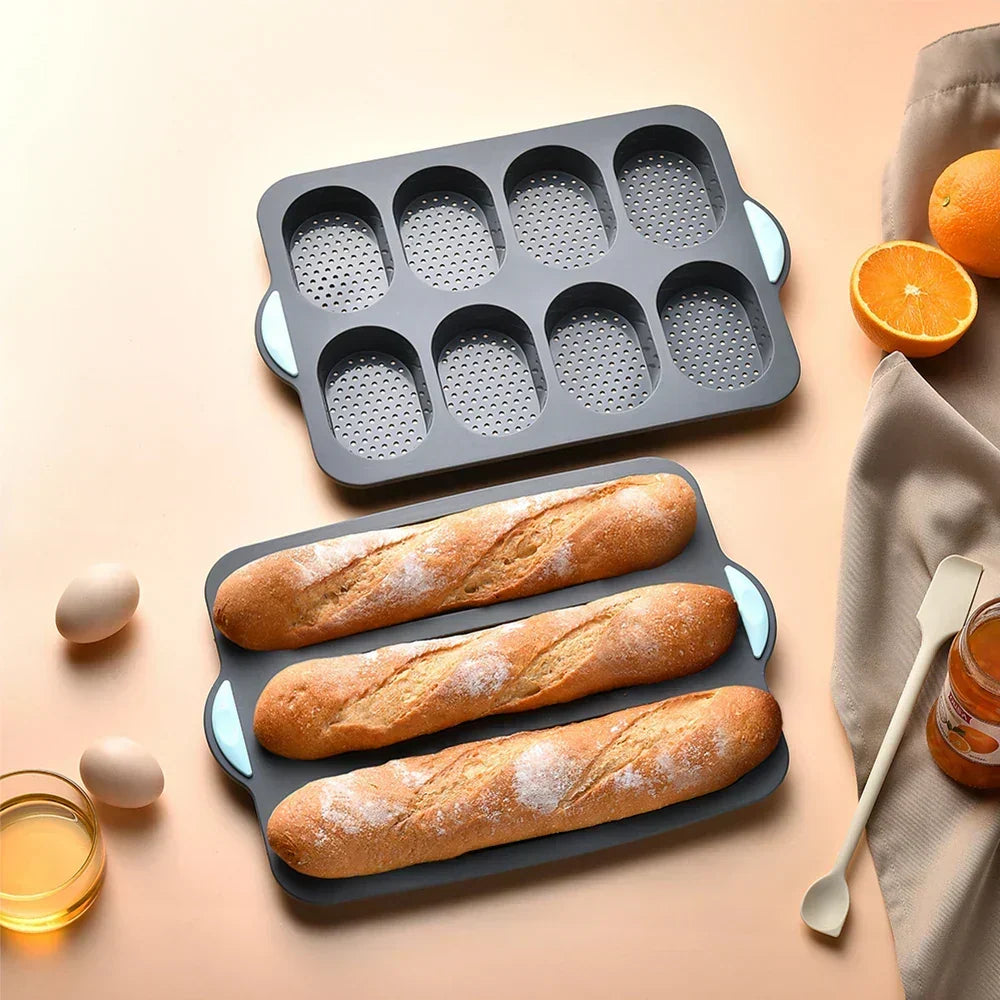 Stampo per Baguette in Silicone con Rivestimento Antiaderente – Stampo Flessibile per Pane