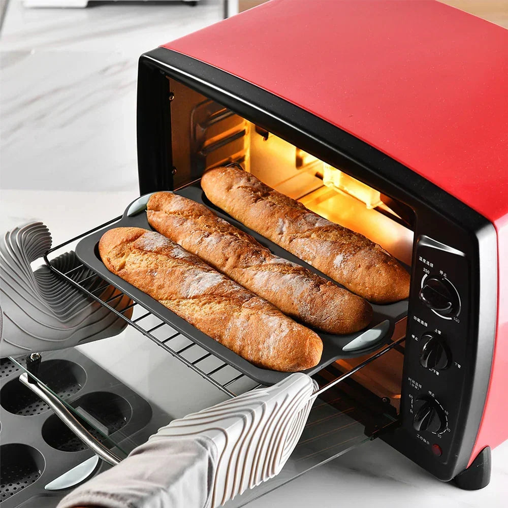 Stampo per Baguette in Silicone con Rivestimento Antiaderente – Stampo Flessibile per Pane