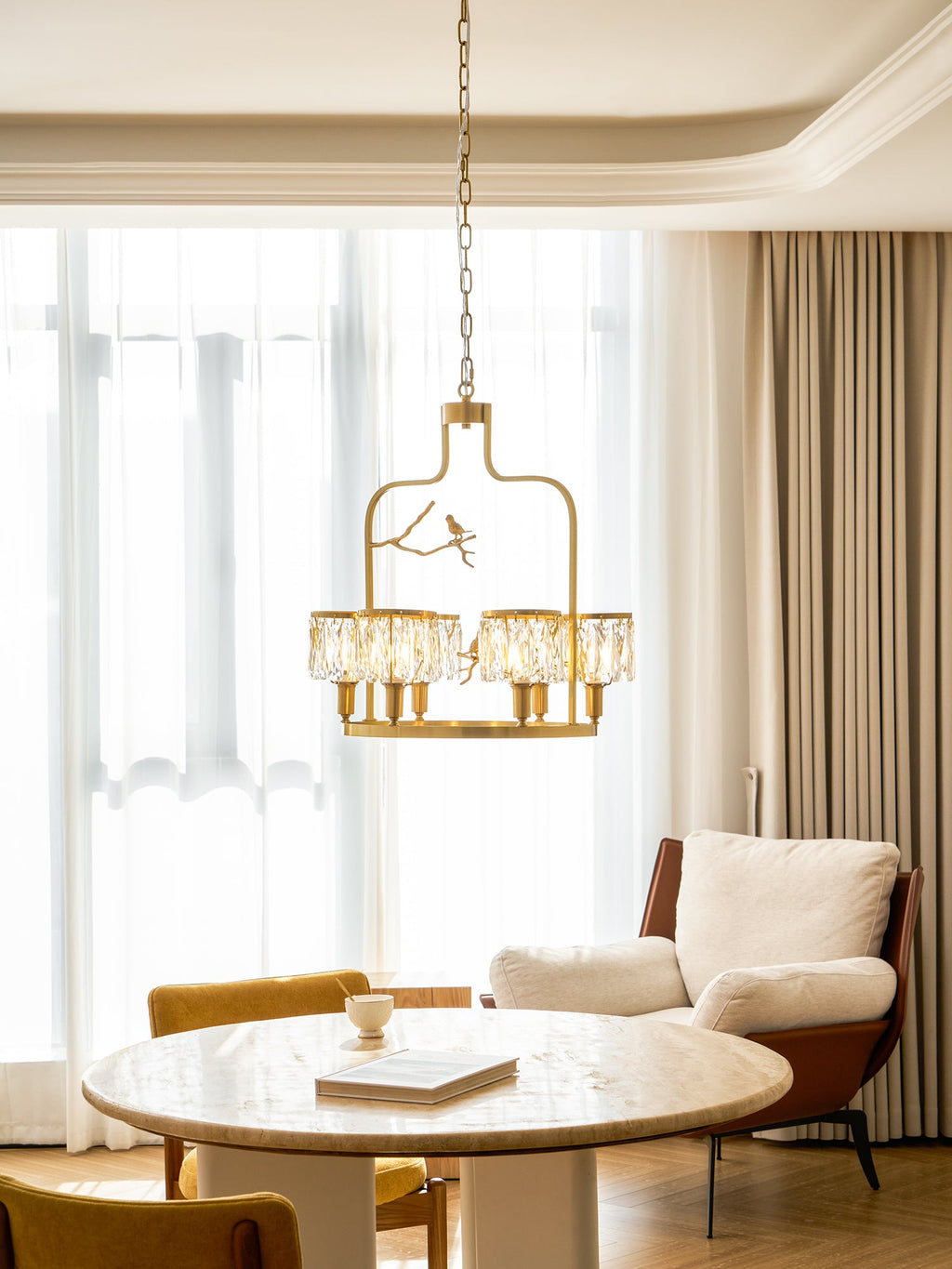 Lampadario Crystal Bird