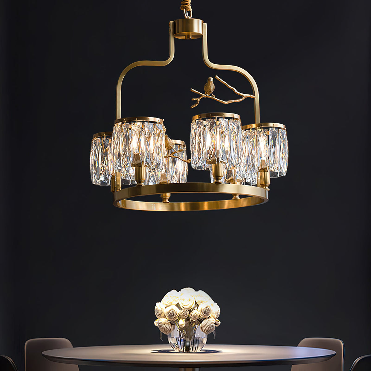 Lampadario Crystal Bird