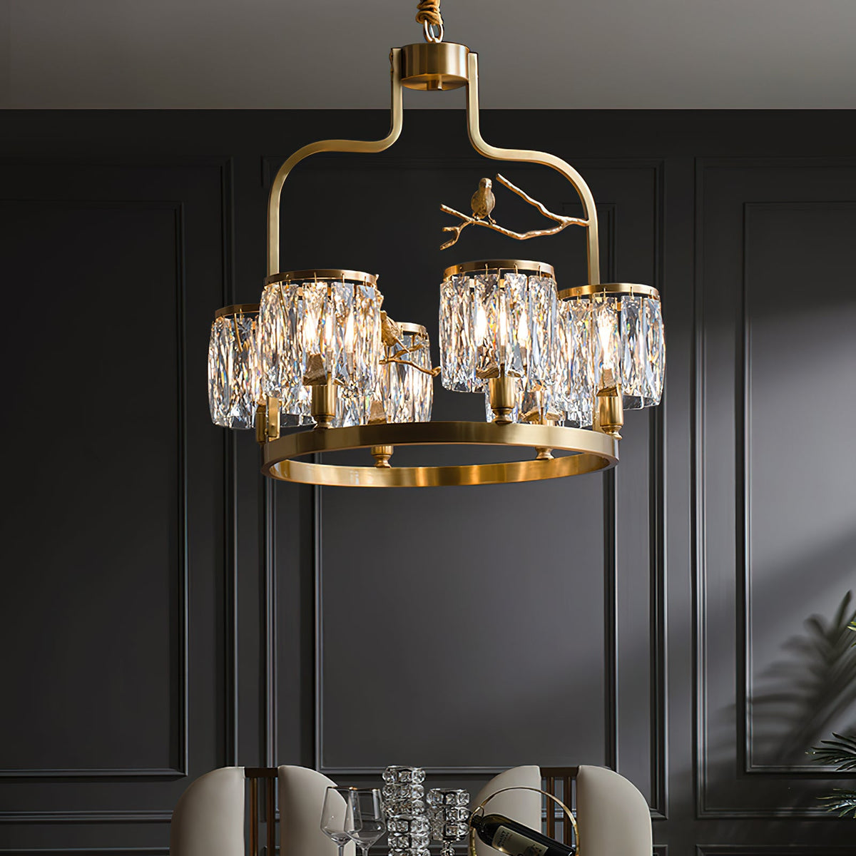 Lampadario Crystal Bird