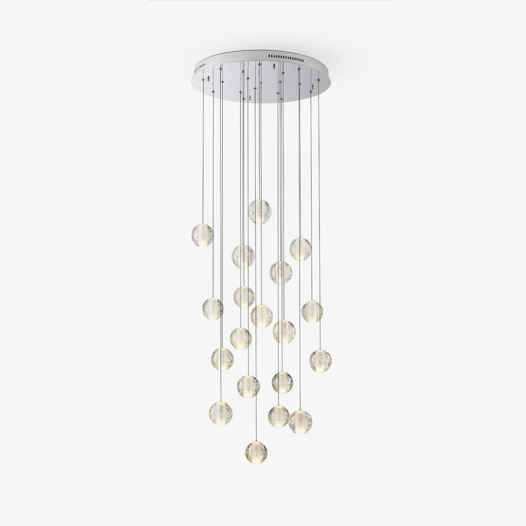 Lampada a sospensione con palline di vetro cristallo