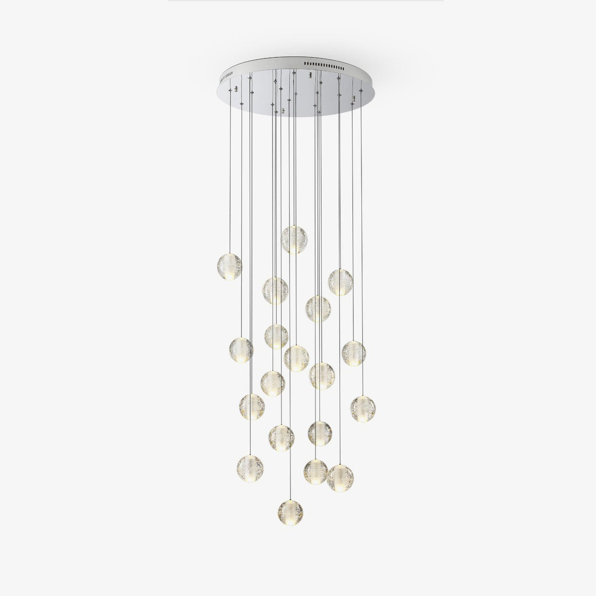 Lampada a sospensione con palline di vetro cristallo