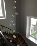 Lampada a sospensione con palline di vetro cristallo