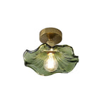Cullivan Lampada da soffitto – Vetro – Verde – Ø 30 cm – Charme vintage per soggiorno e camera da letto