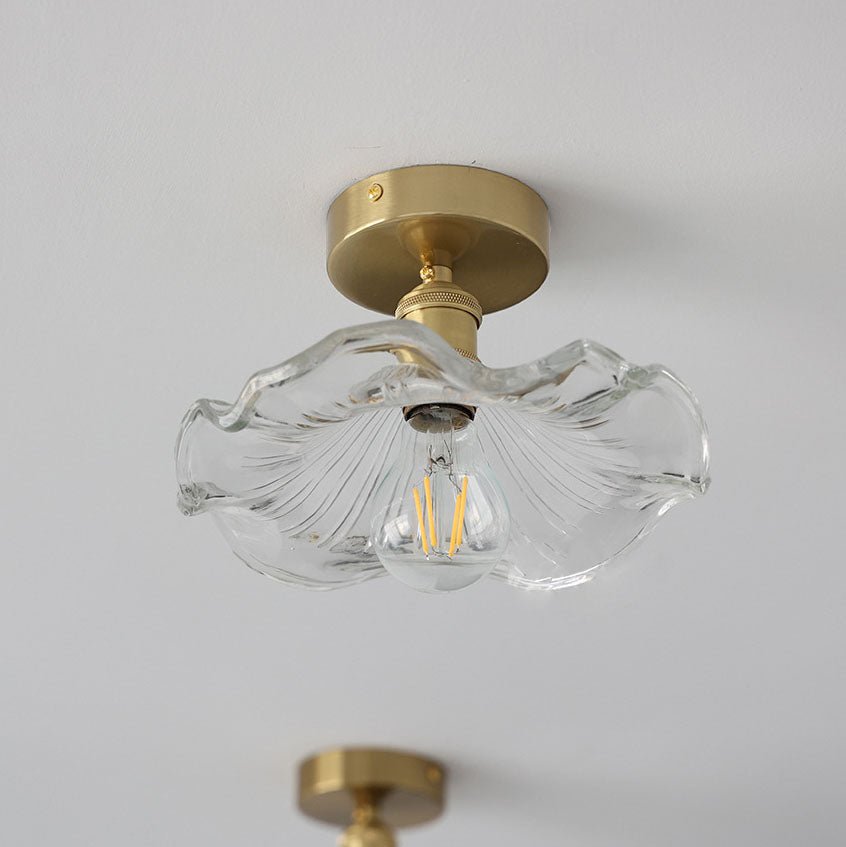 Cullivan Lampada da soffitto – Vetro – Verde – Ø 30 cm – Charme vintage per soggiorno e camera da letto