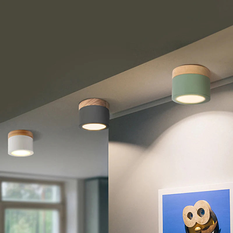 Lampada da soffitto LED cilindrica semplice nordica