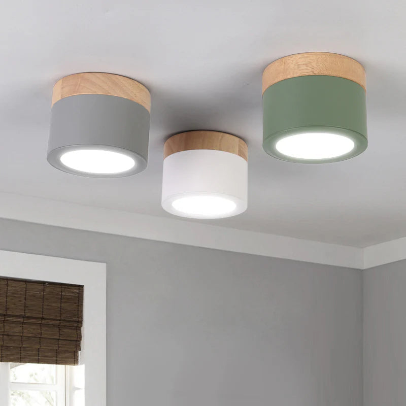 Lampada da soffitto LED cilindrica semplice nordica