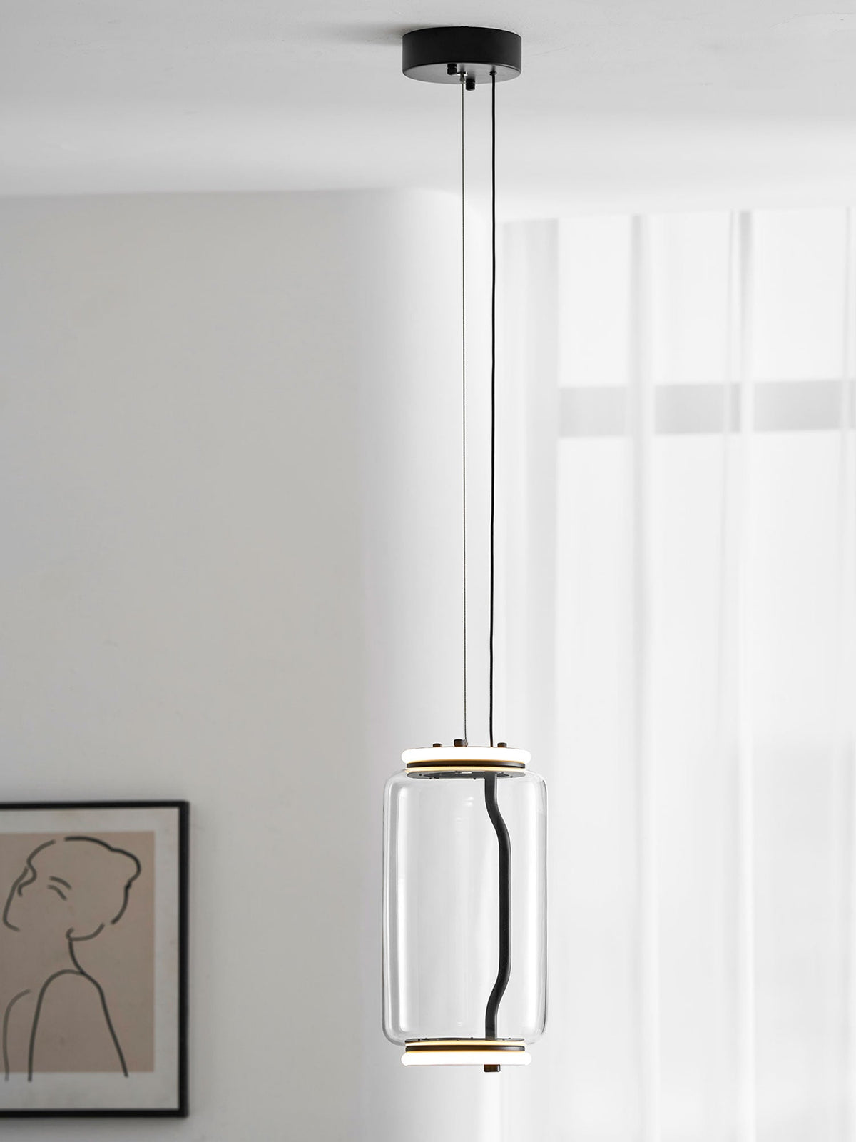 Lampada a sospensione LED cilindrica