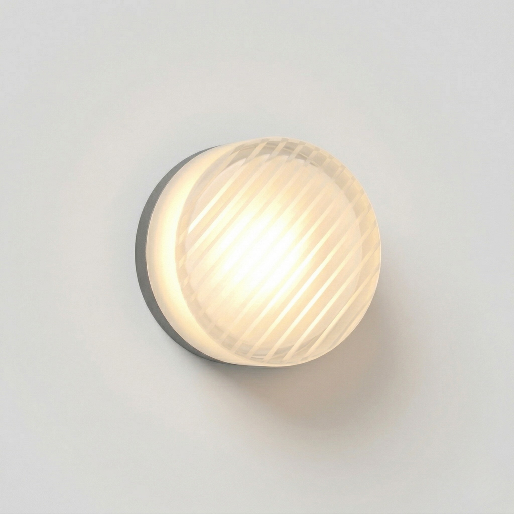 Applique LED da Parete Rotonda in Vetro Lampada Moderna per Camera e Soggiorno