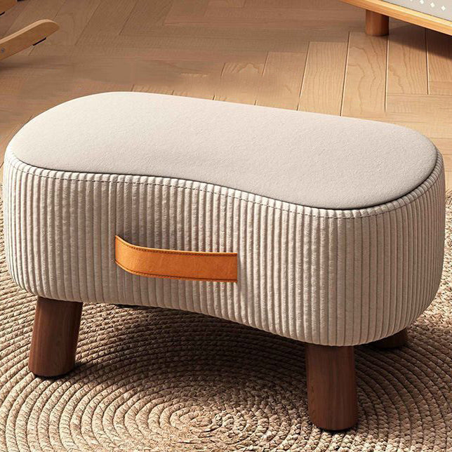 Poggiapiedi Contemporaneo Nordic Cuboid Portatile in Tessuto Sintetico senza Schienale e Braccioli per Soggiorno