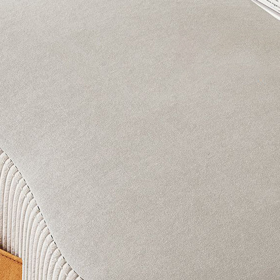 Poggiapiedi Contemporaneo Nordic Cuboid Portatile in Tessuto Sintetico senza Schienale e Braccioli per Soggiorno