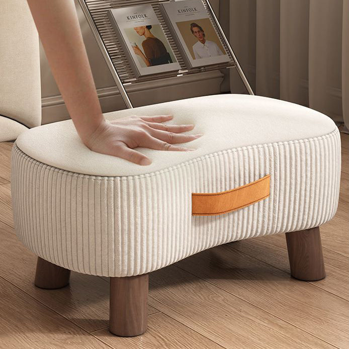Poggiapiedi Contemporaneo Nordic Cuboid Portatile in Tessuto Sintetico senza Schienale e Braccioli per Soggiorno