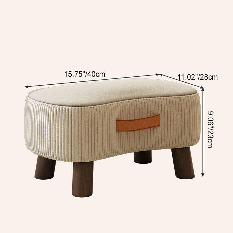 Poggiapiedi Contemporaneo Nordic Cuboid Portatile in Tessuto Sintetico senza Schienale e Braccioli per Soggiorno