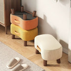 Poggiapiedi Contemporaneo Nordic Cuboid Portatile in Tessuto Sintetico senza Schienale e Braccioli per Soggiorno