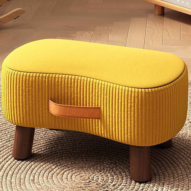 Poggiapiedi Contemporaneo Nordic Cuboid Portatile in Tessuto Sintetico senza Schienale e Braccioli per Soggiorno