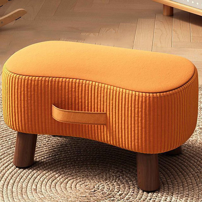 Poggiapiedi Contemporaneo Nordic Cuboid Portatile in Tessuto Sintetico senza Schienale e Braccioli per Soggiorno