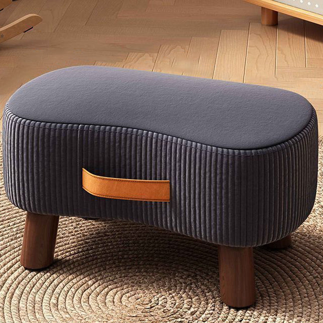 Poggiapiedi Contemporaneo Nordic Cuboid Portatile in Tessuto Sintetico senza Schienale e Braccioli per Soggiorno
