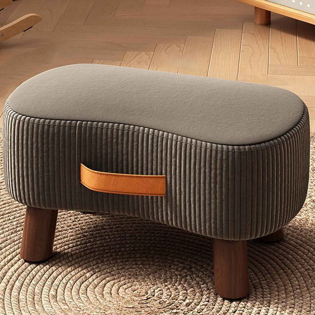 Poggiapiedi Contemporaneo Nordic Cuboid Portatile in Tessuto Sintetico senza Schienale e Braccioli per Soggiorno