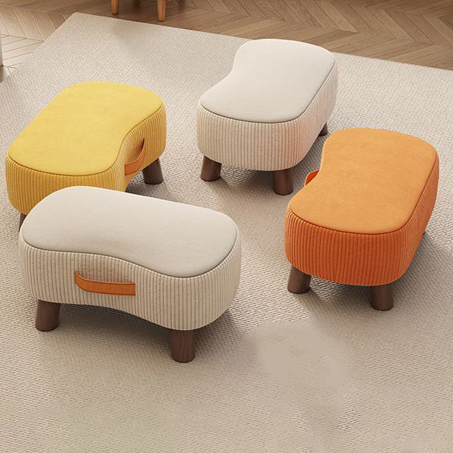 Poggiapiedi Contemporaneo Nordic Cuboid Portatile in Tessuto Sintetico senza Schienale e Braccioli per Soggiorno