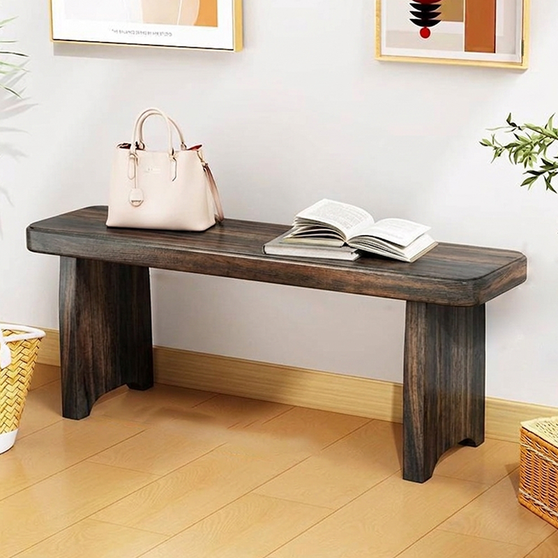 Panca Lunga Rettangolare in Legno Massello Vintage Tradizionale per Soggiorno